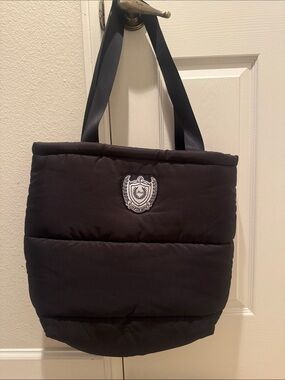 PINK Victoria's Secret Black Quilted Crest Puffer Tote